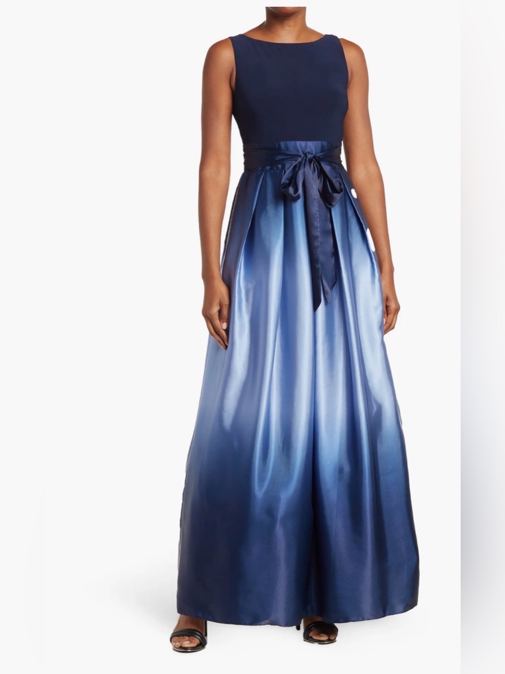 SLNY Ombrè Blue Satin Woven Gown$149